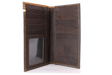 Load image into Gallery viewer, Long Wallet-#605 Genuine Off White or Turquoise Accent w Silver Concho