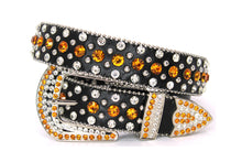 Cargar imagen en el visor de la galería, Rhinestone Belt- #001 002 004 Bling Rhinestone Unisex Leather Belt