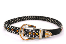 Cargar imagen en el visor de la galería, Rhinestone Belt- #001 002 004 Bling Rhinestone Unisex Leather Belt