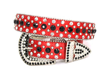 Cargar imagen en el visor de la galería, Rhinestone Belt- #001 002 004 Bling Rhinestone Unisex Leather Belt