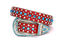 Cargar imagen en el visor de la galería, Rhinestone Belt- #001 002 004 Bling Rhinestone Unisex Leather Belt