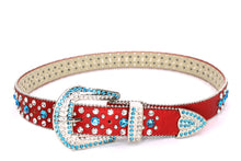Cargar imagen en el visor de la galería, Rhinestone Belt- #001 002 004 Bling Rhinestone Unisex Leather Belt