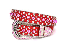 Cargar imagen en el visor de la galería, Rhinestone Belt- #001 002 004 Bling Rhinestone Unisex Leather Belt
