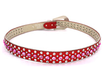 Cargar imagen en el visor de la galería, Rhinestone Belt- #001 002 004 Bling Rhinestone Unisex Leather Belt