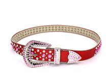 Cargar imagen en el visor de la galería, Rhinestone Belt- #001 002 004 Bling Rhinestone Unisex Leather Belt