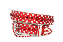 Cargar imagen en el visor de la galería, Rhinestone Belt- #001 002 004 Bling Rhinestone Unisex Leather Belt