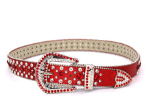 Cargar imagen en el visor de la galería, Rhinestone Belt- #001 002 004 Bling Rhinestone Unisex Leather Belt