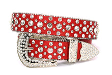 Cargar imagen en el visor de la galería, Rhinestone Belt- #001 002 004 Bling Rhinestone Unisex Leather Belt