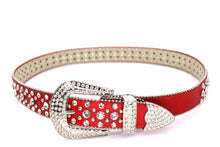 Cargar imagen en el visor de la galería, Rhinestone Belt- #001 002 004 Bling Rhinestone Unisex Leather Belt