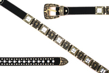 Cargar imagen en el visor de la galería, Rhinestone Belt- #002 Longhorn Buckle w Cross Buckle & Rhinestone
