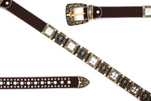 Cargar imagen en el visor de la galería, Rhinestone Belt- #002 Longhorn Buckle w Cross Buckle & Rhinestone