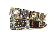 Cargar imagen en el visor de la galería, Rhinestone Belt- #002 Longhorn Buckle w Cross Buckle & Rhinestone