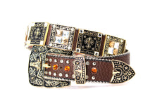 Cargar imagen en el visor de la galería, Rhinestone Belt- #002 Longhorn Buckle w Cross Buckle & Rhinestone