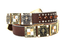 Cargar imagen en el visor de la galería, Rhinestone Belt- #002 Longhorn Buckle w Cross Buckle & Rhinestone
