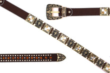 Cargar imagen en el visor de la galería, Rhinestone Belt- #002 Longhorn Buckle w Cross Buckle & Rhinestone