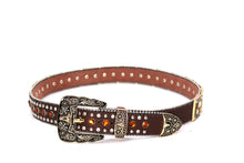 Cargar imagen en el visor de la galería, Rhinestone Belt- #002 Longhorn Buckle w Cross Buckle & Rhinestone