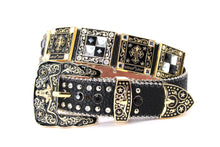 Cargar imagen en el visor de la galería, Rhinestone Belt- #002 Longhorn Buckle w Cross Buckle & Rhinestone