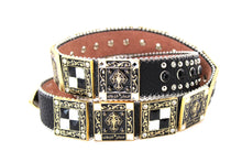 Cargar imagen en el visor de la galería, Rhinestone Belt- #002 Longhorn Buckle w Cross Buckle & Rhinestone
