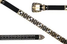 Cargar imagen en el visor de la galería, Rhinestone Belt- #002 Longhorn Buckle w Cross Buckle & Rhinestone