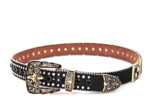 Cargar imagen en el visor de la galería, Rhinestone Belt- #002 Longhorn Buckle w Cross Buckle & Rhinestone