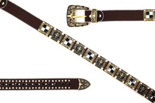 Cargar imagen en el visor de la galería, Rhinestone Belt- #002 Longhorn Buckle w Cross Buckle & Rhinestone