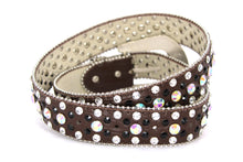 Cargar imagen en el visor de la galería, Rhinestone Belt- #001 002 004 Bling Rhinestone Unisex Leather Belt