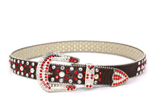 Cargar imagen en el visor de la galería, Rhinestone Belt- #001 002 004 Bling Rhinestone Unisex Leather Belt