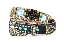 Cargar imagen en el visor de la galería, Rhinestone Belt- #002 Longhorn Buckle w Cross Buckle & Rhinestone