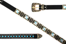 Cargar imagen en el visor de la galería, Rhinestone Belt- #002 Longhorn Buckle w Cross Buckle & Rhinestone