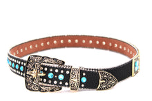Cargar imagen en el visor de la galería, Rhinestone Belt- #002 Longhorn Buckle w Cross Buckle & Rhinestone