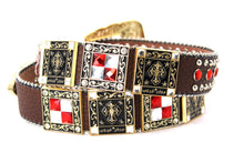 Cargar imagen en el visor de la galería, Rhinestone Belt- #002 Longhorn Buckle w Cross Buckle & Rhinestone