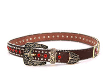 Cargar imagen en el visor de la galería, Rhinestone Belt- #002 Longhorn Buckle w Cross Buckle & Rhinestone