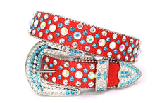 Cargar imagen en el visor de la galería, Rhinestone Belt- #001 002 004 Bling Rhinestone Unisex Leather Belt