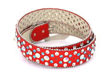 Cargar imagen en el visor de la galería, Rhinestone Belt- #001 002 004 Bling Rhinestone Unisex Leather Belt