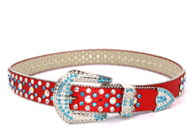 Cargar imagen en el visor de la galería, Rhinestone Belt- #001 002 004 Bling Rhinestone Unisex Leather Belt