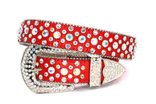 Cargar imagen en el visor de la galería, Rhinestone Belt- #001 002 004 Bling Rhinestone Unisex Leather Belt