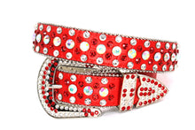 Cargar imagen en el visor de la galería, Rhinestone Belt- #001 002 004 Bling Rhinestone Unisex Leather Belt