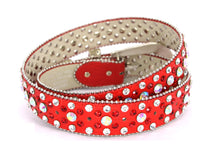 Cargar imagen en el visor de la galería, Rhinestone Belt- #001 002 004 Bling Rhinestone Unisex Leather Belt