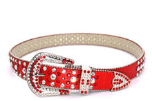 Cargar imagen en el visor de la galería, Rhinestone Belt- #001 002 004 Bling Rhinestone Unisex Leather Belt