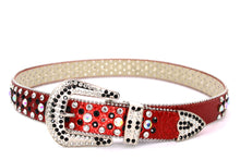 Cargar imagen en el visor de la galería, Rhinestone Belt- #001 002 004 Bling Rhinestone Unisex Leather Belt