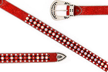 Cargar imagen en el visor de la galería, Rhinestone Belt- #001 002 004 Bling Rhinestone Unisex Leather Belt