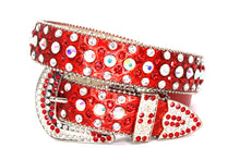 Cargar imagen en el visor de la galería, Rhinestone Belt- #001 002 004 Bling Rhinestone Unisex Leather Belt