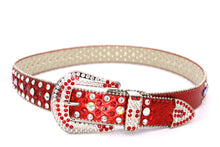 Cargar imagen en el visor de la galería, Rhinestone Belt- #001 002 004 Bling Rhinestone Unisex Leather Belt