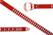 Cargar imagen en el visor de la galería, Rhinestone Belt- #001 002 004 Bling Rhinestone Unisex Leather Belt