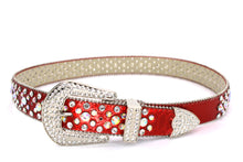 Cargar imagen en el visor de la galería, Rhinestone Belt- #001 002 004 Bling Rhinestone Unisex Leather Belt