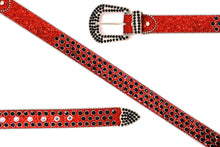 Cargar imagen en el visor de la galería, Rhinestone Belt- #005 005A 006 007 Shiny Unisex Rodeo Bling Belt -3
