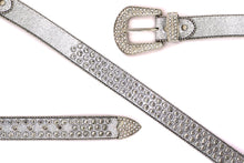 Cargar imagen en el visor de la galería, Rhinestone Belt- #005 005A 006 007 Shiny Unisex Rodeo Bling Belt -3