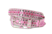 Cargar imagen en el visor de la galería, Rhinestone Belt- #005 005A 006 007 Shiny Unisex Rodeo Bling Belt -3