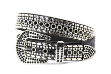 Cargar imagen en el visor de la galería, Rhinestone Belt - #1001 Genuine Leather Flashy Bling Western Cowgirl -1