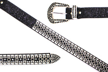 Cargar imagen en el visor de la galería, Rhinestone Belt - #1001 Genuine Leather Flashy Bling Western Cowgirl -1